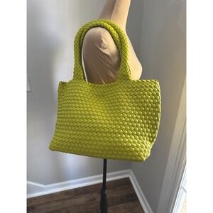 Vegan Leather Woven Tote Bag for Women - Large Fashion Shoulder Shopper Bag